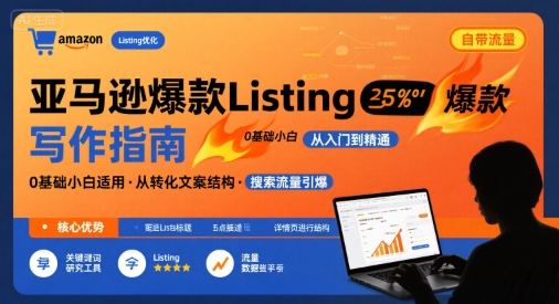 亚马逊爆款Listing写作方法，亚马逊0基础小白也能写爆款自带流量的Listing-财阁