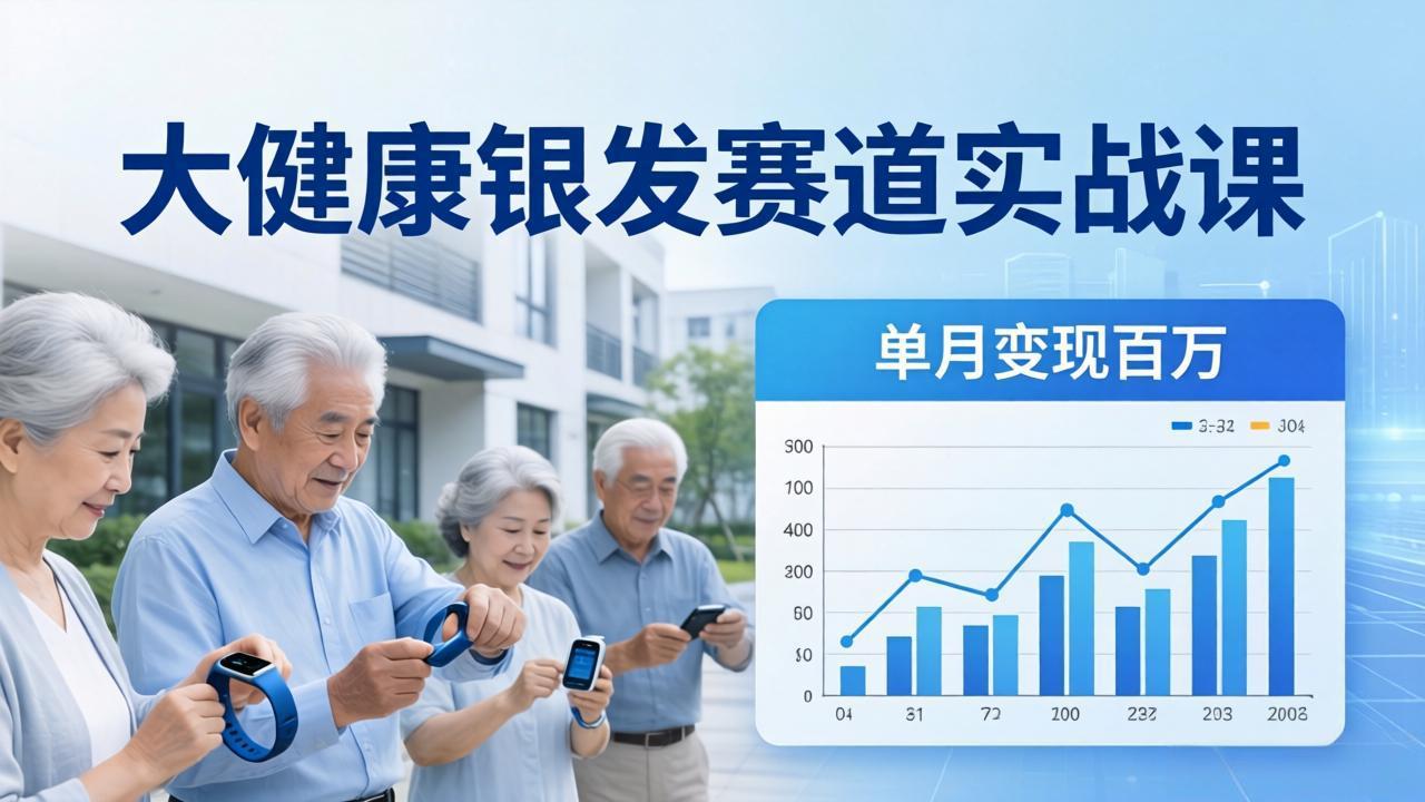 大健康银发赛道实战课：拆解视频号线索型 IP 单月变现百万逻辑，教你精准获客高效变现-财阁