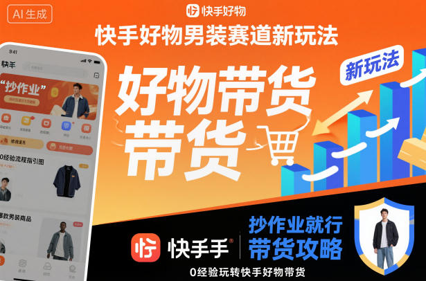 快手好物男装赛道新玩法，抄作业就行，0经验玩转快手好物带货-财阁