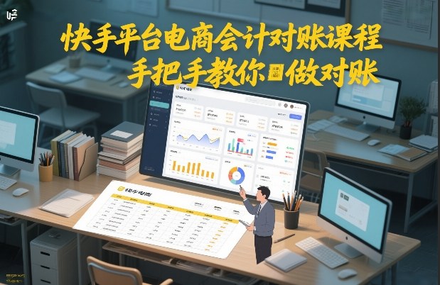 快手平台电商会计对账课程，手把手教你做对账-财阁