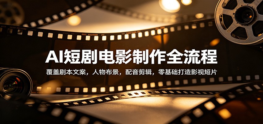 AI短剧电影制作全流程：覆盖剧本文案，人物布景，配音剪辑，零基础打造影视短片-财阁