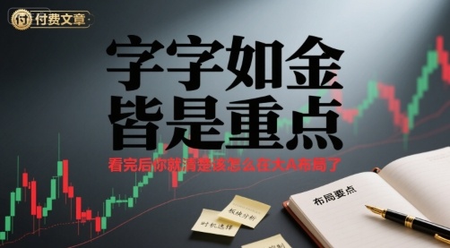 付费文章：字字如金 皆是重点， 看完后 你就清楚该怎么在大A布局了-财阁