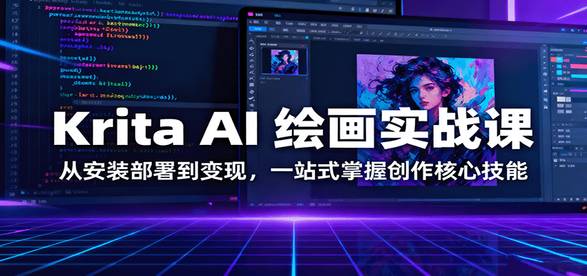 Krita AI 绘画实战课：从安装部署到变现，一站式掌握创作核心技能-财阁