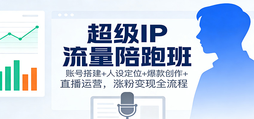 超级IP流量陪跑班：账号搭建+人设定位+爆款创作+直播运营，涨粉变现全流程-财阁