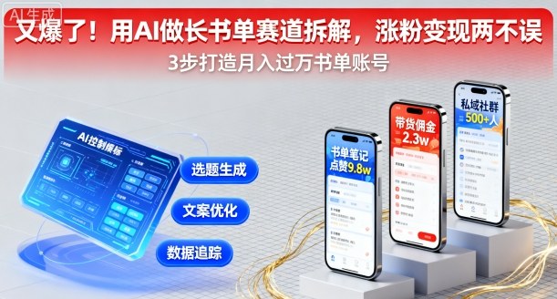 又爆了！用AI做长书单赛道拆解，涨粉变现两不误-财阁
