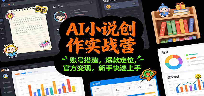AI小说创作实战营：账号搭建，爆款定位，官方变现，新手快速上手-财阁