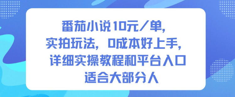 番茄小说10米每单，实拍玩法，0成本好上手，详细实操教程和平台入口适合大部分人-财阁
