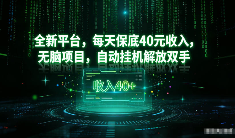 最新看广平台，每天保底30-4米，无脑项目，自动挂G解放双手【揭秘】-财阁
