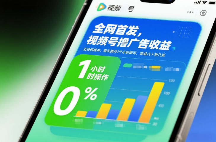 全网首发，视频号撸广告收益，无任何成本，每天操作1个小时即可，收益几十到几张-财阁