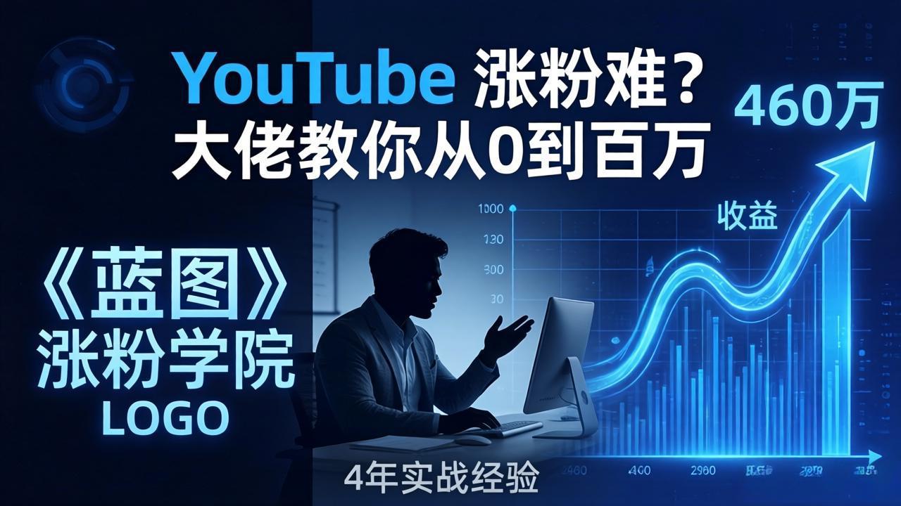 YouTube 涨粉难？《蓝图涨粉学院》：4 年赚 460 万的大佬教策略，从0到百万有路径！-财阁