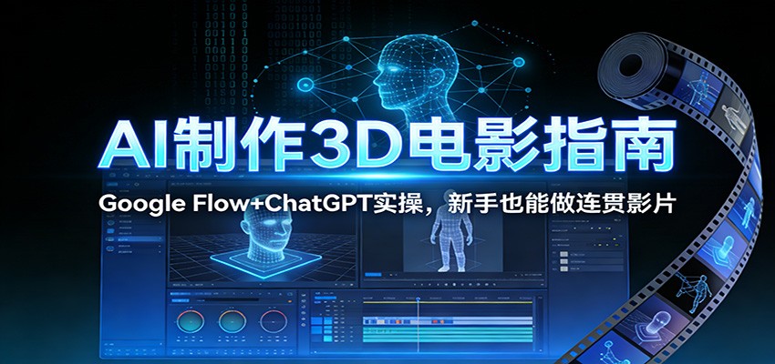 AI制作3D电影指南：Google Flow+ChatGPT实操，新手也能做连贯影片-财阁