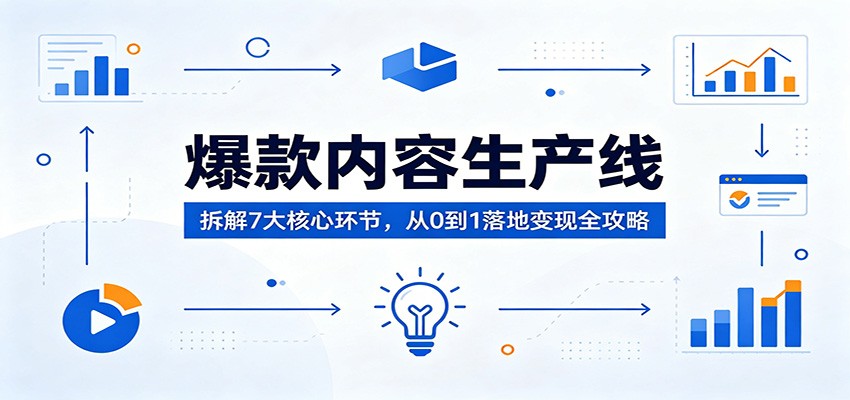 爆款内容生产线：拆解7大核心环节，从0到1落地变现全攻略-财阁