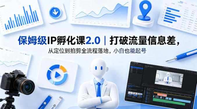 保姆级IP孵化课2.0｜打破流量信息差，从定位到拍剪全流程落地，小白也能起号-财阁