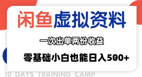 闲鱼虚拟资料新变现玩法，信息差项目，一次出单两份收益，无需囤货，可批量矩阵，零基础小白也能日入多张-财阁