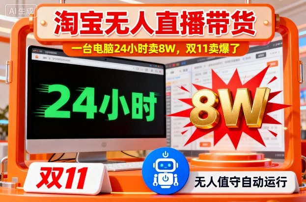 淘宝无人直播带货，一台电脑214小时卖8W，双11卖爆了【揭秘】-财阁