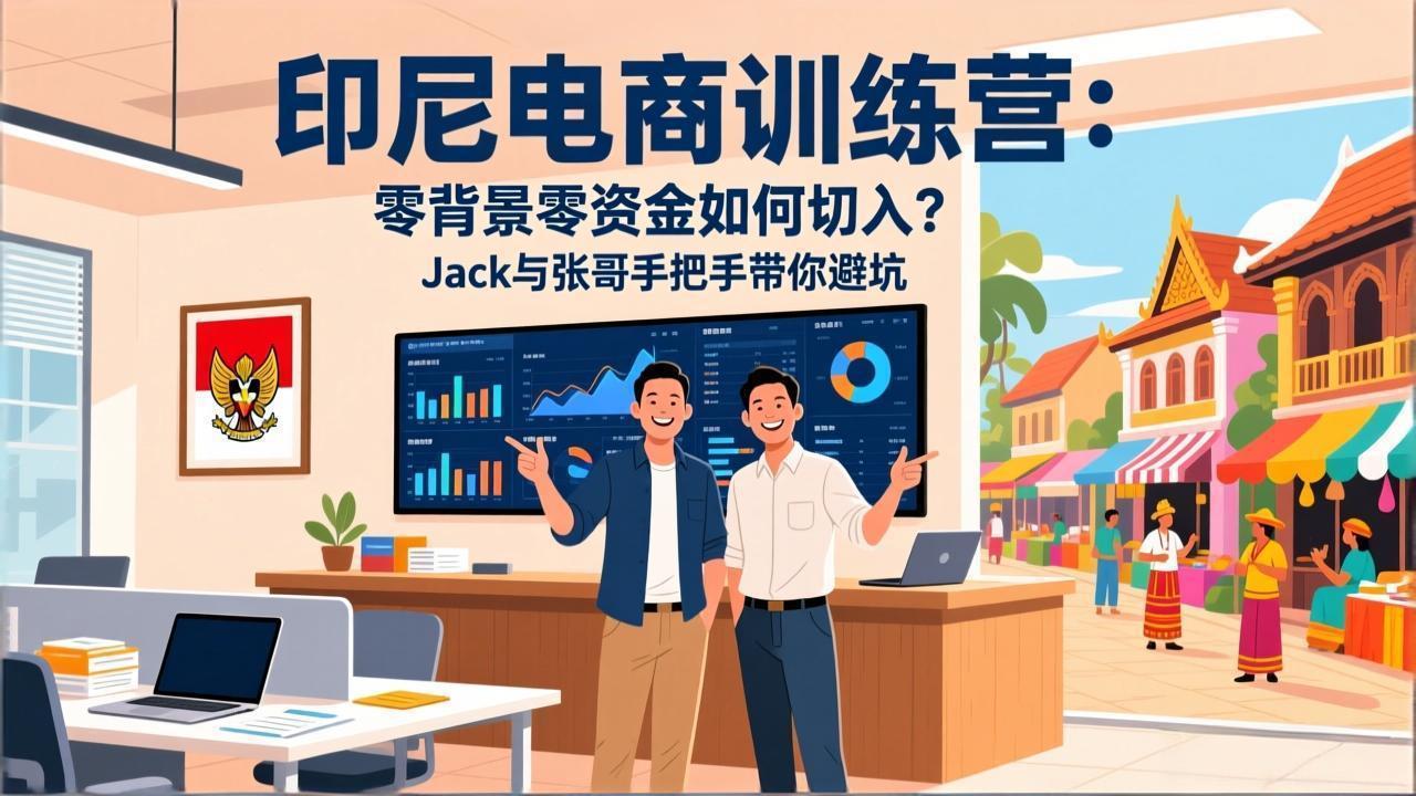 印尼电商训练营：零背景零资金如何切入？Jack与张哥手把手带你避坑-财阁