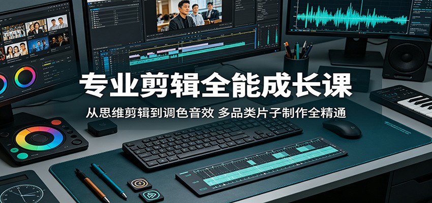专业剪辑全能成长课：从思维剪辑到调色音效，多品类片子制作全精通-财阁