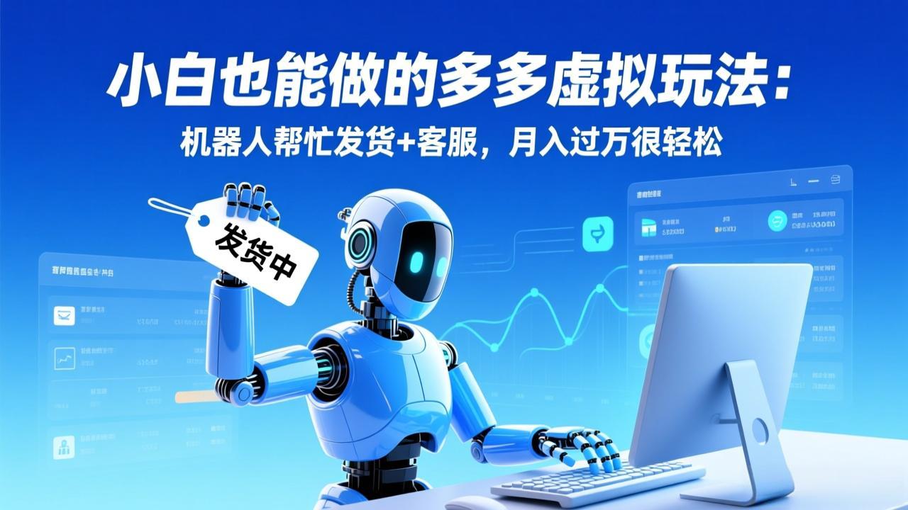 小白也能做的多多虚拟玩法：机器人帮忙发货+客服，月入过万很轻松-财阁