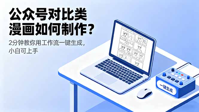 公众号对比类漫画如何制作？2分钟教你用工作流一键生成，小白可上手-财阁