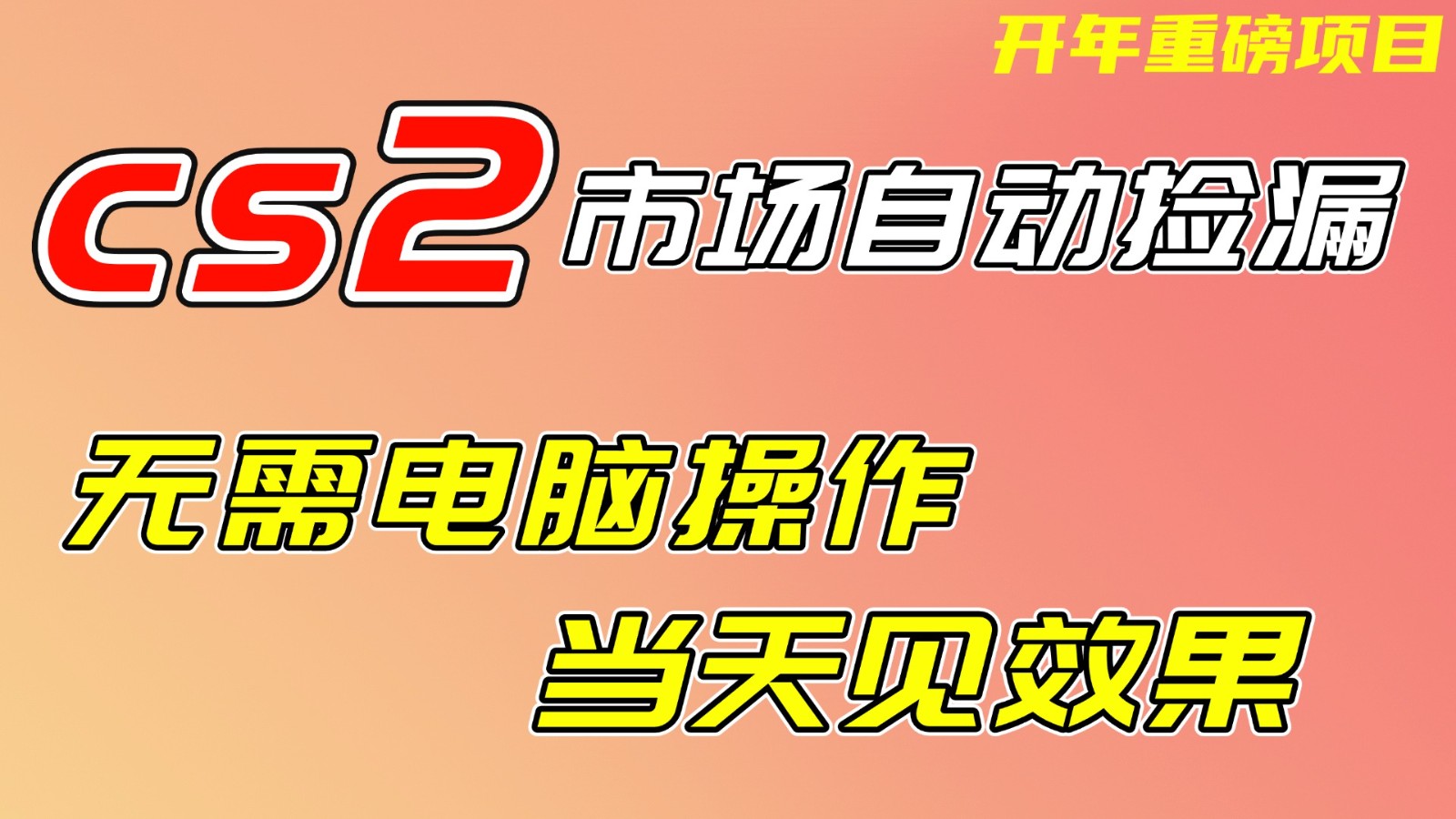 CS2市场挂机项，无需电脑操作，无需进入游戏，当天见效果，支持任何形式验证-财阁