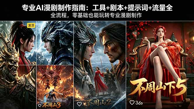 专业AI漫剧制作指南：工具+剧本+提示词+流量全流程，零基础也能玩转专业漫剧制作-财阁