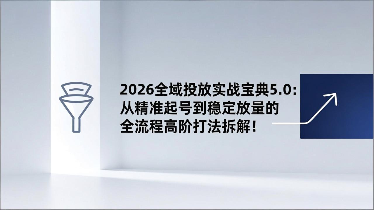 2026全域投放实战宝典5.0：从精准起号到稳定放量的全流程高阶打法拆解！-财阁