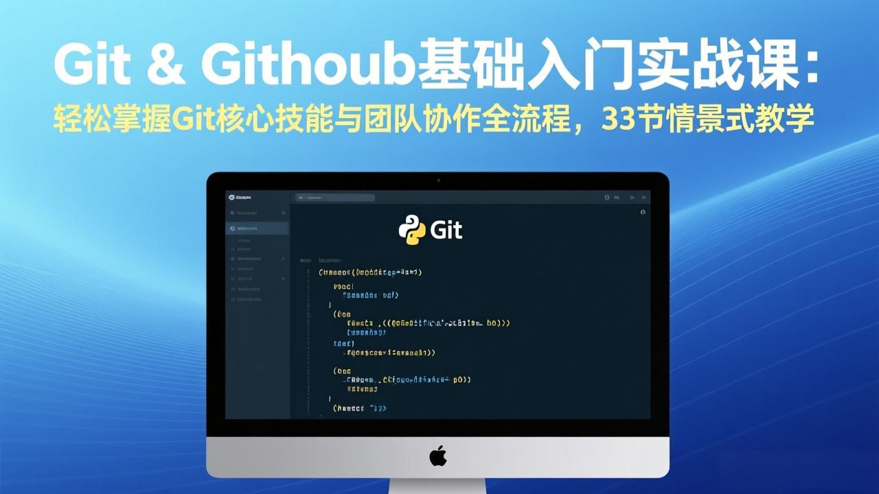 Git & GitHub基础入门实战课：轻松掌握Git核心技能与团队协作全流程，33节情景式教学-财阁