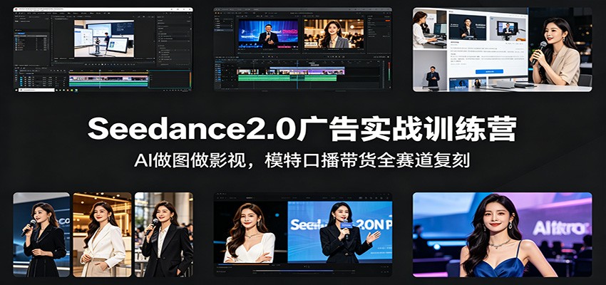 Seedance2.0广告实战训练营：AI做图做影视，模特口播带货全赛道复刻-财阁