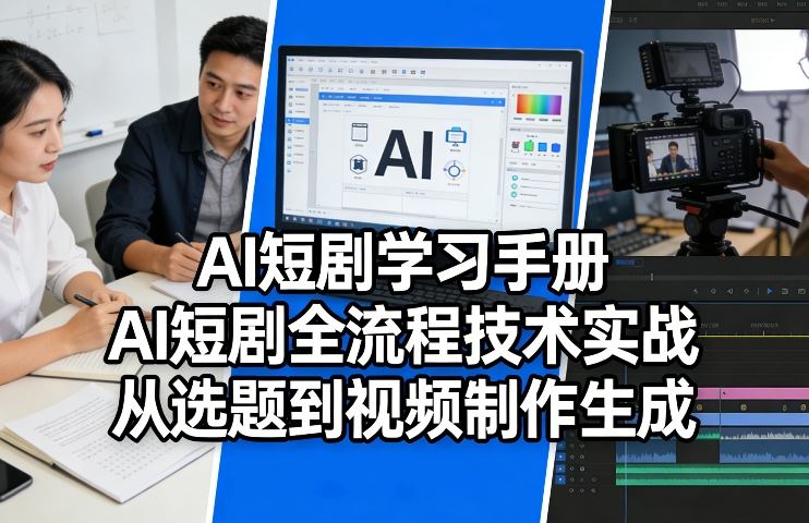 AI短剧学习手册，AI短剧全流程技术实战，从选题到视频制作生成-财阁