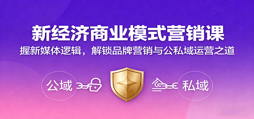 新经济商业模式营销课，握新媒体逻辑，解锁品牌营销与公私域运营之道-财阁