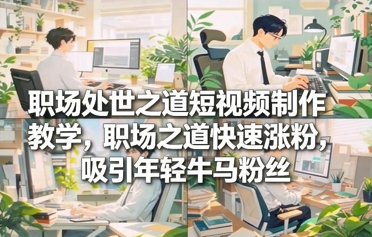 职场处世之道短视频制作教学，职场之道快速涨粉，吸引年轻牛马粉丝-财阁