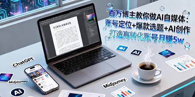 百万博主教你做AI自媒体：账号定位+爆款选题+AI创作 打造高转化账号月赚5w-财阁