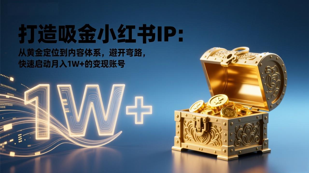 打造吸金小红书IP：从黄金定位到内容体系，避开弯路，快速启动月入1W+的变现账号-财阁