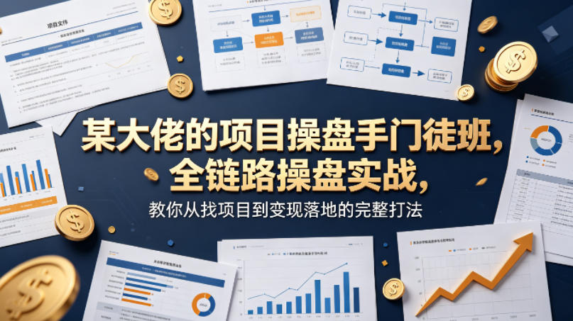 某大佬的项目操盘手门徒班，全链路操盘实战，教你从找项目到变现落地的完整打法-财阁