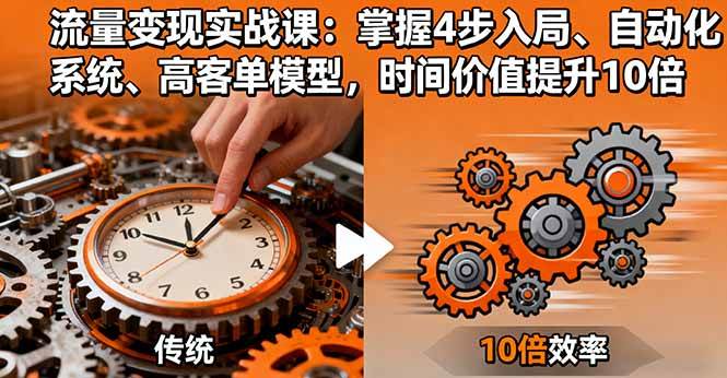 （16197期）流量变现实战课：掌握4步入局、自动化系统、高客单模型，时间价值提升10倍-财阁