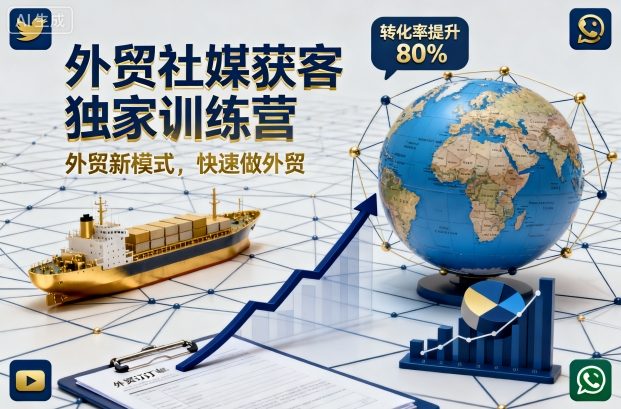 外贸社媒获客独家训练营，外贸新模式，快速做外贸(更新26年4月)-财阁