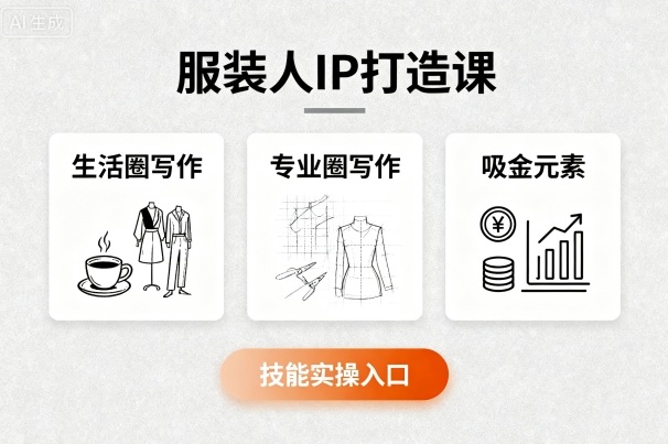 服装人IP打造课，文案创富+生活圈写作+专业圈写作+服装人专属+吸金元素+技能实操-财阁