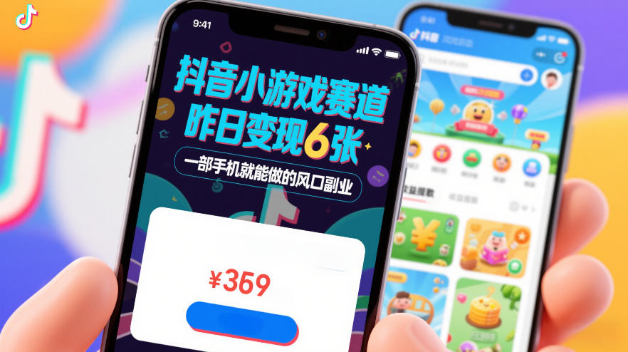 抖音小游戏赛道，昨日变现600+，零基础一部手机就能做的风口副业【揭秘】-财阁