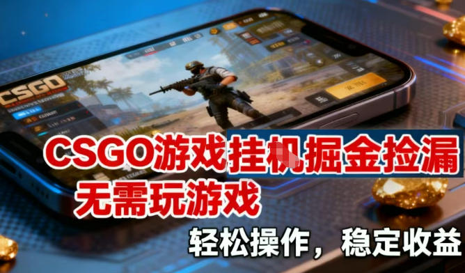 CSGO游戏挂G掘金捡漏，不需要玩游戏，操作简单，收益稳定【揭秘】-财阁