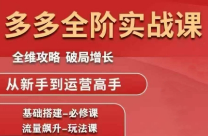 大炮·拼多多全阶实战课程(更新2026)-财阁