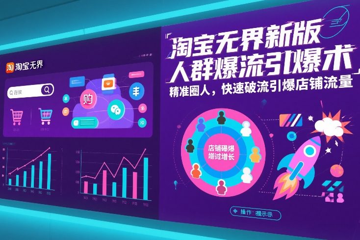 淘宝无界新版人群爆流引爆术，精准圈人，快速破流引爆店铺流量-财阁