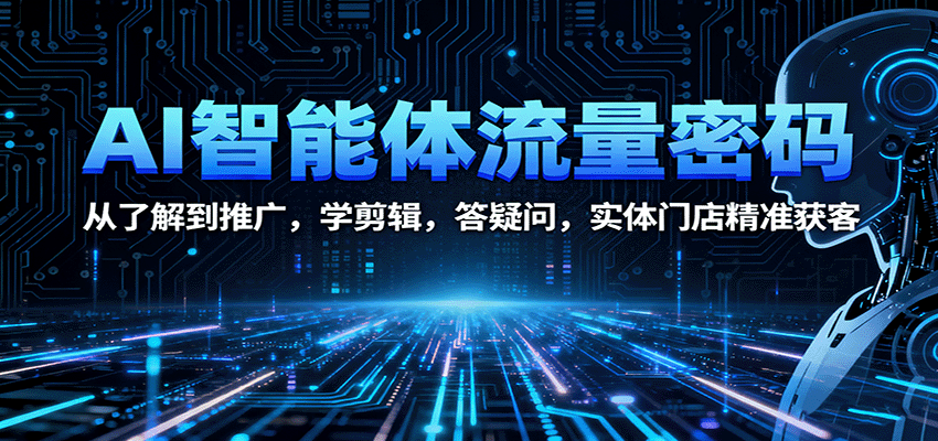 AI智能体流量密码：从了解到推广，学剪辑，答疑问，实体门店精准获客-财阁