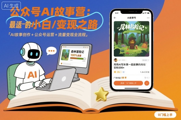 公众号ai故事营，最适合小白的自媒体变现之路-财阁