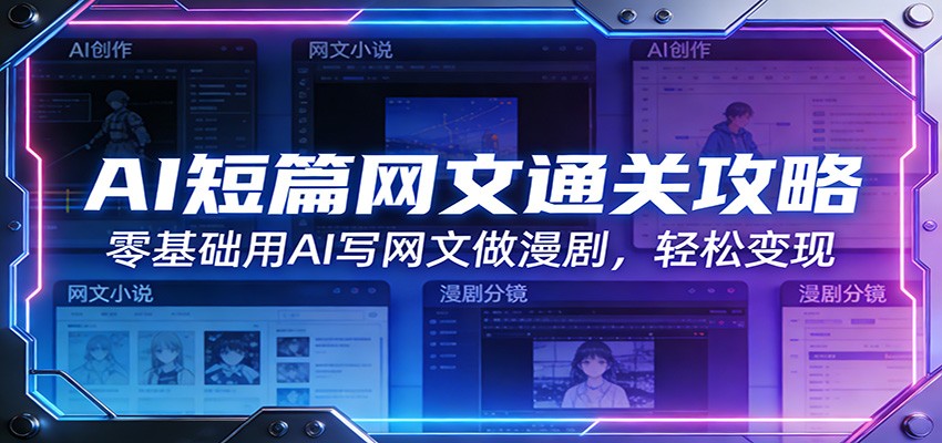 AI短篇网文通关攻略：零基础用AI写网文做漫剧，轻松变现-财阁
