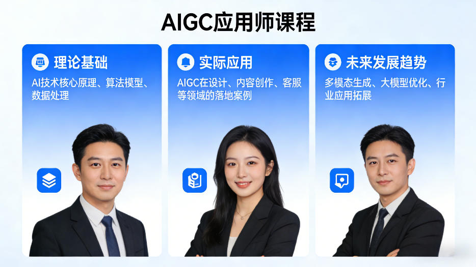 AIGC应用师课程，覆盖了AI技术的理论基础、实际应用、以及未来发展趋势-财阁