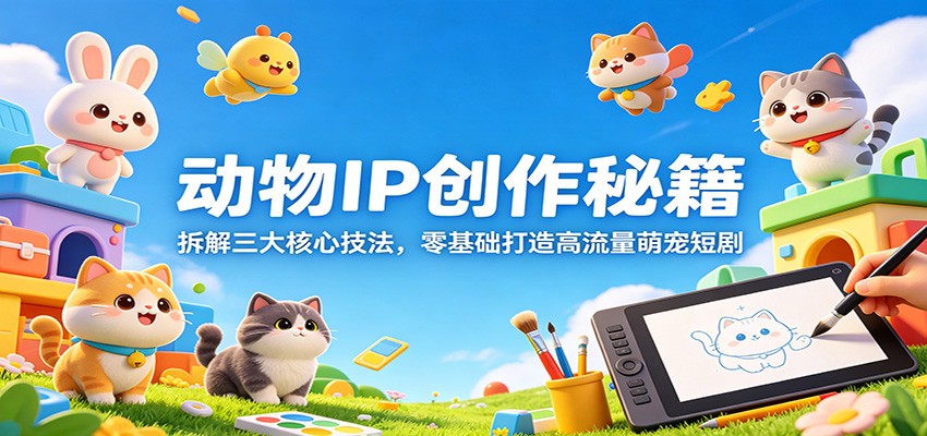 动物IP创作秘籍：拆解三大核心技法，零基础打造高流量萌宠短剧-财阁