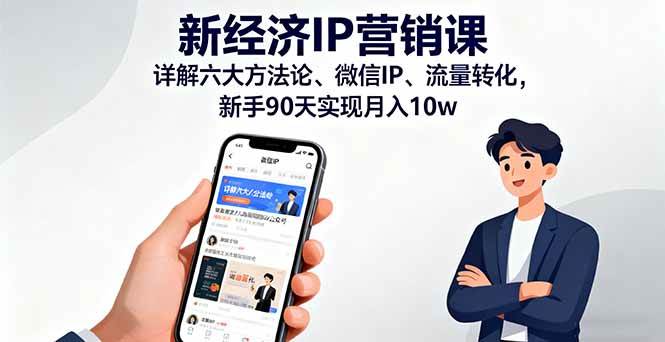（16194期）新经济IP营销课：详解六大方法论、微信IP、流量转化，新手90天实现月入10w-财阁