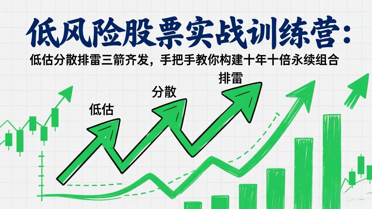 低风险股票实战训练营：低估分散排雷三箭齐发，手把手教你构建十年十倍永续组合-财阁