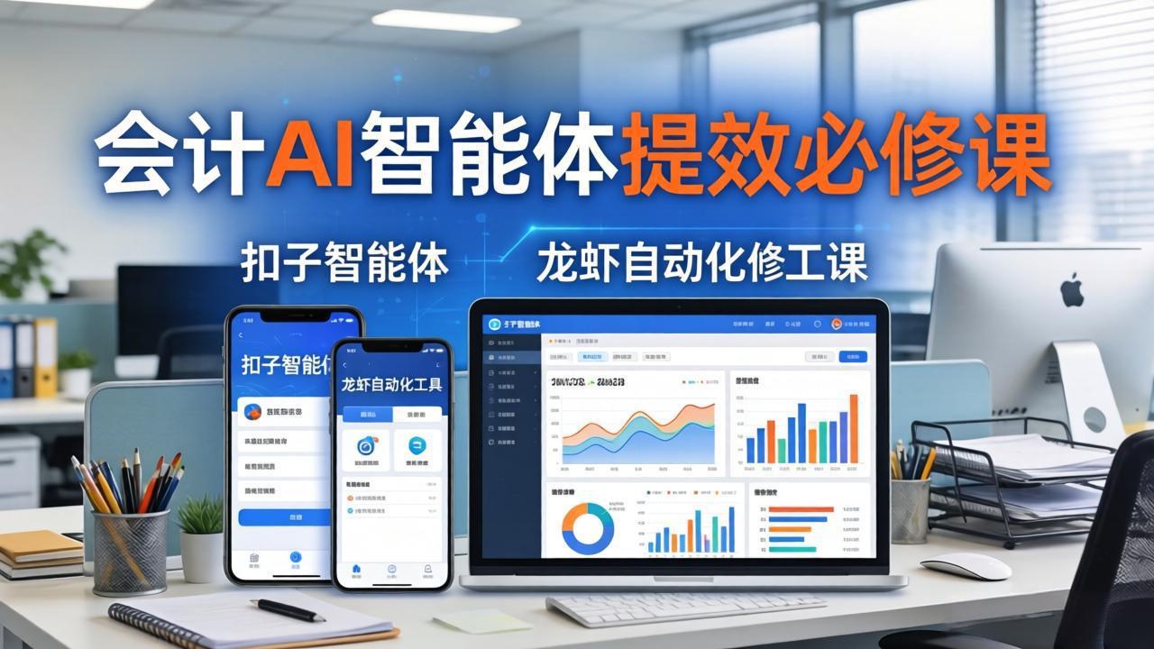 财务会计AI智能体提效必修课：扣子智能体+龙虾自动化+报表分析，一站式提升财务工作效率-财阁