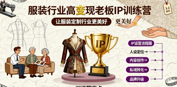 服装行业高变现老板IP训练营，让服装定制行业更美好-财阁
